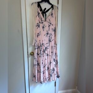 Anthropologie Pink and Black Maxi Dress
